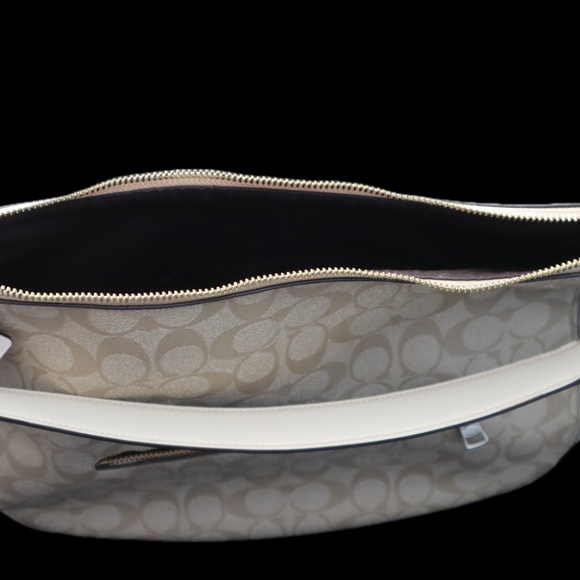 Coach: Elle Hobo in Signature Canvas & Accordion Zip Wallet in Signature Canvas - Picture 3 of 6